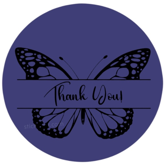 thank you sticker pink for business 2 inch round sticker - Picture 2 of 15